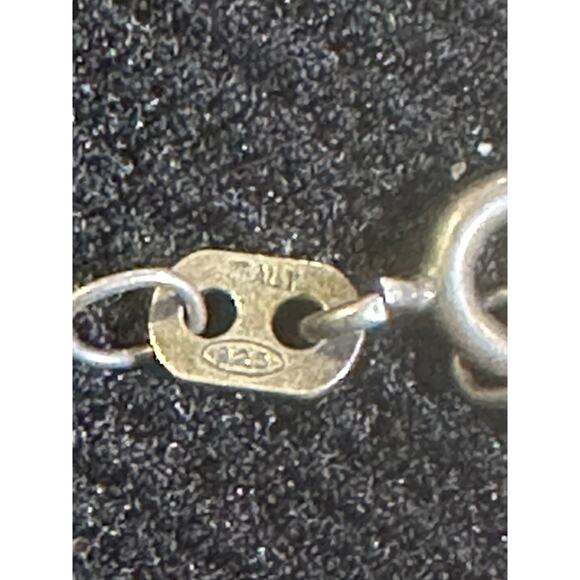 Vintage Antiqued Chain w/ Serpentine Gemstone Made in Italy - Picture 4 of 4